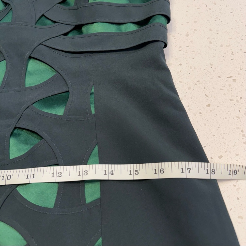 Karen Millen Green Silk Strapless Cutout Cocktail Dress Women’s Small - Picture 8 of 10